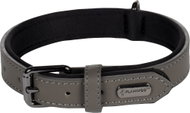 Flamingo Binti Leather collar with neoprene grey S / M - Dog Collar