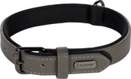 Flamingo Binti Leather collar with neoprene grey M - Dog Collar