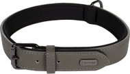Flamingo Binti Leather collar with neoprene grey L - Dog Collar