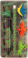 FLEXIO Dino - multi-coloured pen, pencil HB and 3 erasers - Writing Set