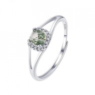 Flor de Cristal Silver ring Nellys with moss agate (Ag925/1000, 2 g) - Ring
