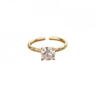 Flor de Cristal Silver ring Cristal with cubic zirconia, gold plated with 14K gold (Ag925/1000, 2 g) - Ring