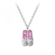 Flor de Cristal Children's Silver Ballerina Necklace - Light Pink - Necklace