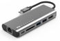 Feeltek Portable 6 in 1 USB-C Hub, gray - Port Replicator