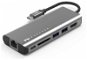 Feeltek Portable 6 in 1 USB-C Hub, gray - Replikátor portov