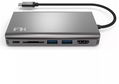 Feeltek Portable 8 in 1 USB-C Hub, gray