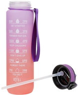 Flamenco Mystique Portable water bottle, 1 l with measuring cup, loop and straw, purple-pink - Drinking Bottle