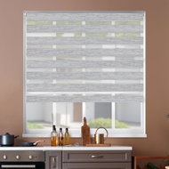 FOA Roller blind Day and night, birch, A 067, white profile, left side control, W 54 cm, H 150 cm - Roller Blind