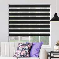 FOA Roller blind Day and night, black, A 007e, white profile, left side control, W 52 cm, H 150 cm - Roller Blind
