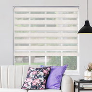 FOA Roller blind Day and night, cream, A 008b, white profile, left side control, W 52 cm, H 150 cm - Roller Blind