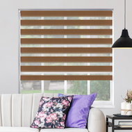 FOA Roller blind Day and night, latte, A 002b, white profile, left side control, W 54 cm, H 150 cm - Roller Blind