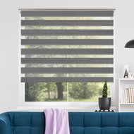 FOA Roller blind Day and night, dark silver, C 014, white profile, right side control, W 70 cm, H 15 - Roller Blind