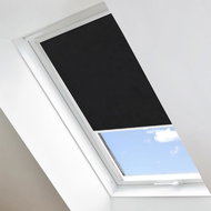 FOA Roleta Látková na střešní okna, temně černá, LM 069, bílý profil, š 61,2 cm, v 79,5 cm - Roller Blind