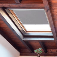 FOA Roleta Látková na střešní okna, tmavá ocel, LE 139, bílý profil, š 60,5 cm, v 100,5 cm - Roller Blind
