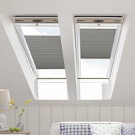 FOA Roleta Plisé na střešní okna stínicí, šedá, P 10460, bílý profil, š 62 cm, v 120 cm - Roller Blind