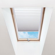 FOA Roleta Plisé na střešní okna, průsvitná, světle šedá, P 008, bílý profil, š 59,5 cm, v 103,5 cm - Roller Blind