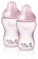 Dojčenská fľaša s obrázkami C2N 340 ml 2 ks ružová - Detská fľaša na pitie