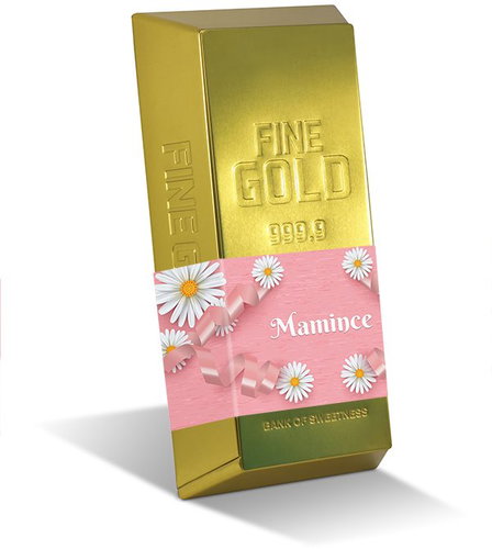 Gold brick Belgian dark chocolate with Mother's design 200 g - Chocolate - Main image