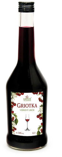 Grešík Valdemar Griotka sour cherry liqueur from Czech fruit 0,5 l 26 % - Liqueur - Main image