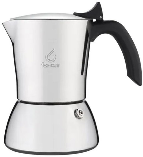 Forever Moka Pot Miss Perla for 4 cups, 460g, Stainless-steel - Moka Pot - Main image