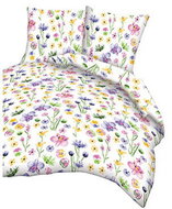 4sleep Crepe linen 140 × 200 + 70 × 90 cm - Flowers painter coloured on white - Bed Linen