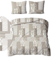 4sleep Crepe linen 140 × 200 + 70 × 90 cm - Patchwork beige - Bed Linen