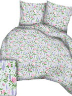 4sleep Lux cotton sheets 140 × 200 + 70 × 90 cm - Roses on grey - Bed Linen