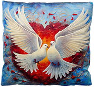 4sleep Povlak na polštář 40 × 40 na zip velur - Hrdličky - Povlak na polštář