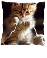 4sleep Pillowcase 40 × 40 zipped velour - Kitten - Pillowcase