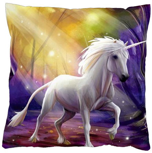 4sleep Pillowcase 40 × 40 cm, zipped velour - Unicorn white - Pillowcase - Main image