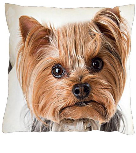 4sleep Pillowcase 40 × 40 cm, zipped velour - Yorkshire Terrier - Pillowcase - Main image