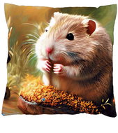 4sleep Pillowcase 40 × 40 cm, zipped velour - Hamster - Pillowcase