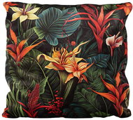 4sleep Pillowcase 40 × 40 cm, zipped velour - Tropical Flowers Bromeliad - Pillowcase