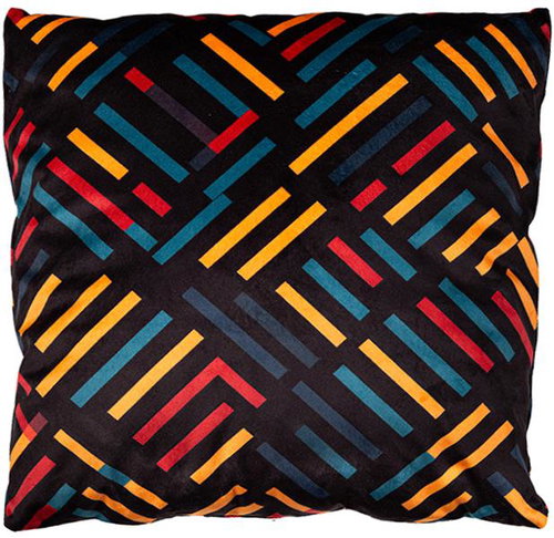 4sleep Pillowcase 40 × 40 cm, zipped velour - Colourful geometry - Pillowcase - Main image