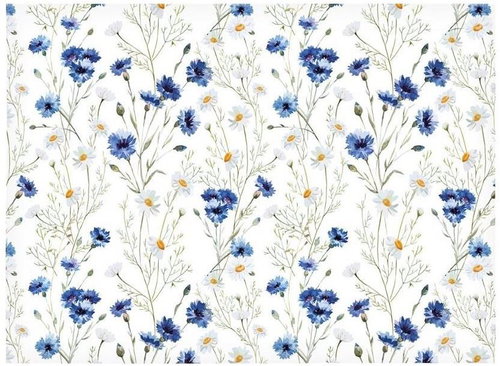 4DAVE Gift wrapping paper blue flower - Wrapping Paper - Main image