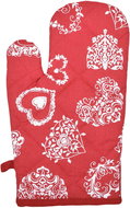 Forbyt Christmas kitchen mitt Heart on red 1 piece, 18 × 28 cm - Oven Mitt