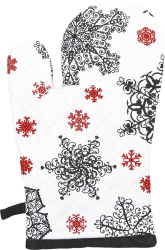 Forbyt Christmas kitchen mitt Black and red flakes 1 piece, 18 × 28 cm - Oven Mitt - Main image