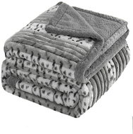 4sleep Microfleece blanket sheep/lamb 160 × 200 cm, Africa grey - Blanket