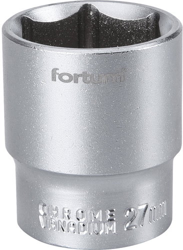Fortum (4700427) socket, 1/2", 27 mm, L 42 mm, 61CrV5 - Drive Socket - Main image