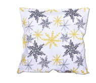 Forbyt Christmas cover Grey and yellow flakes 40 × 40 cm - Pillowcase