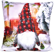 Forbyt Christmas cover 3D Elf with checkered hat 40 × 40 cm - Pillowcase