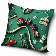 TipTrade Christmas cover Wooden train 40 × 40 cm - Pillowcase