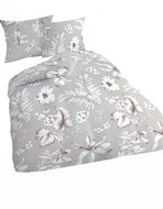 4sleep Flowers leaves beige 450 cotton sateen 140 × 200 + 70 × 90 - Bed Linen
