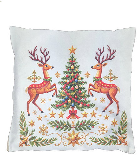 4sleep Christmas pillowcase 40 × 40 - Reindeer and Christmas tree - Pillowcase - Main image