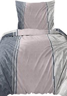 4sleep Flannel bedding 140 × 200 cm + 70 × 90 cm, Geometric shapes grey/pink - Bed Linen