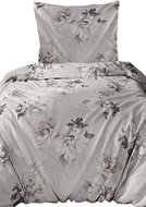4sleep Cotton satin bedding 140 × 200 cm + 70 × 90 cm, Peony flowers beige 5067 C - Bed Linen