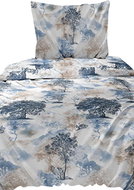 4sleep Cotton satin bed linen 140 × 220 cm + 70 × 90 cm, Trees blue/beige 5075A - Bed Linen