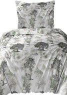 4sleep Cotton satin bed linen 140 × 220 cm + 70 × 90 cm, Trees grey/green 5075B - Bed Linen