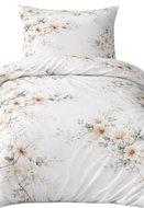 4sleep Cotton satin bedding 140 × 200, 70 × 90 cm, Delicate flowers on white - Bed Linen