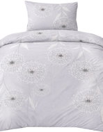 4sleep Crepe bedding 140 × 200, 70 × 90 cm, Dandelion white/gray - Bed Linen